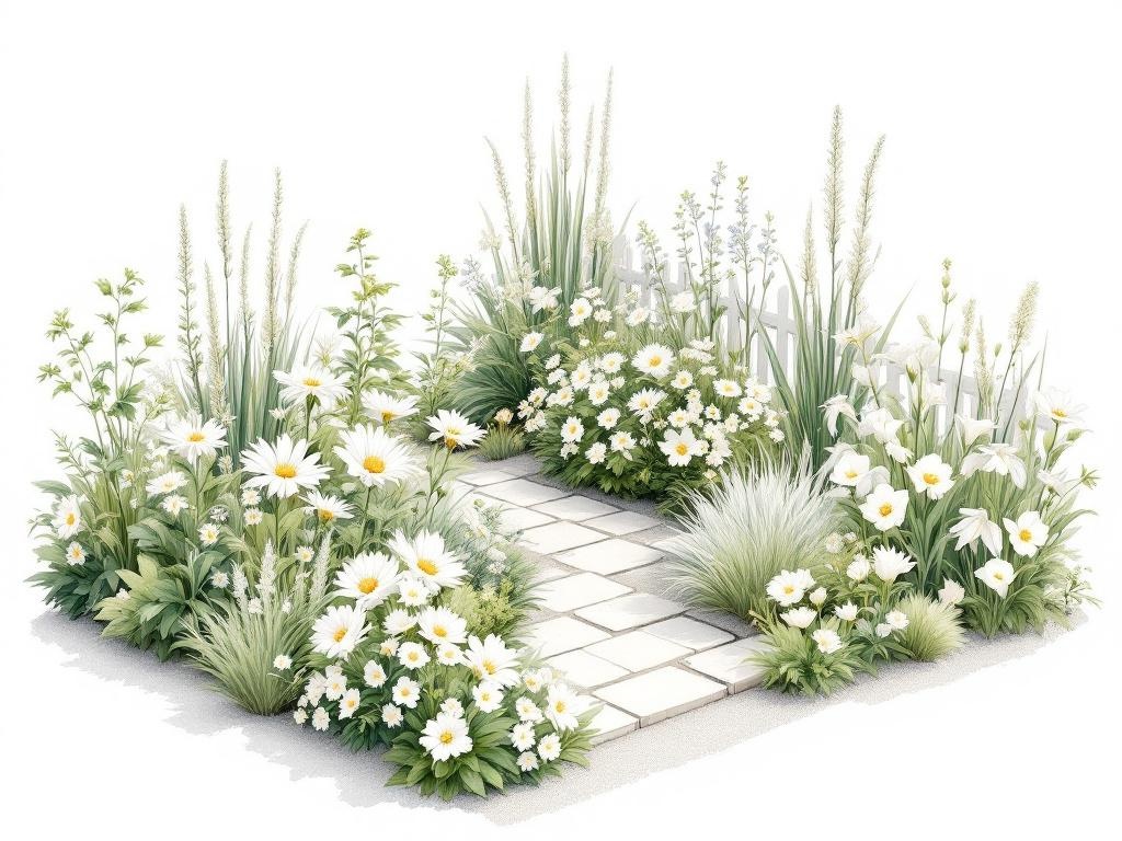 Bílý záhon — záhon z bílých trvalek do polostínu